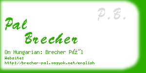 pal brecher business card